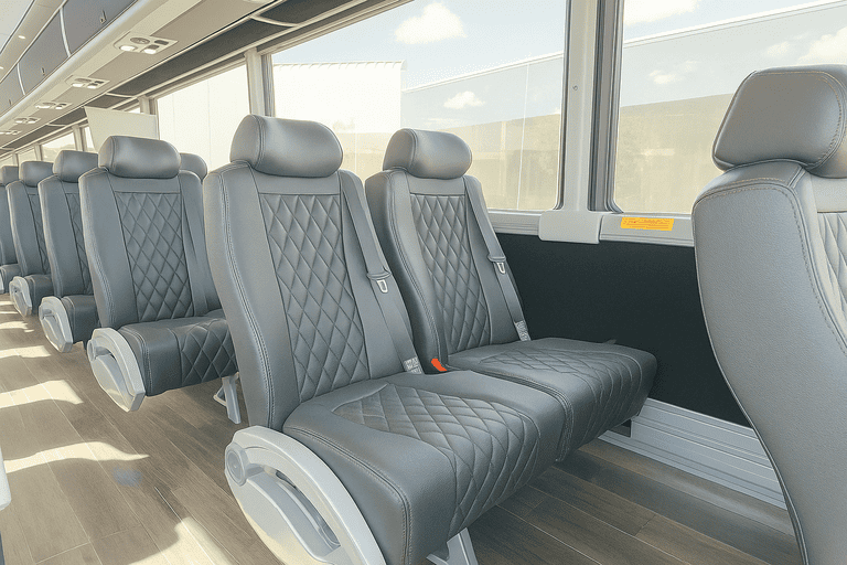 interior of West Hartford Charter Bus charter bus