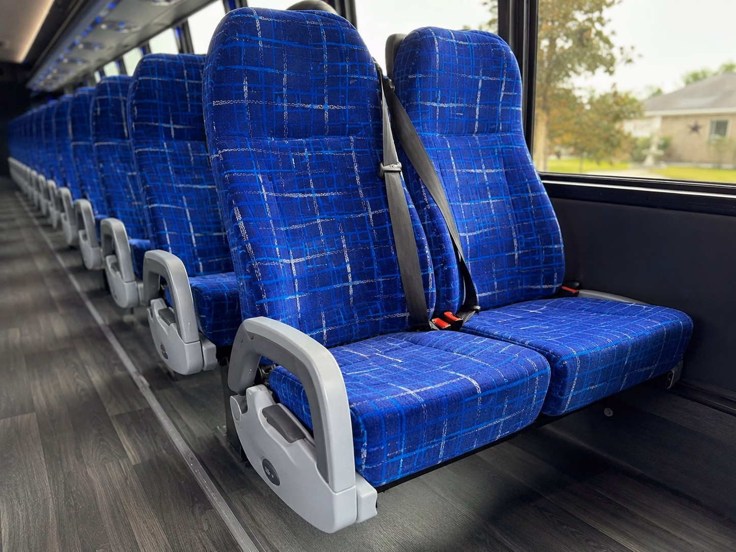 56 passenger charter bus inside